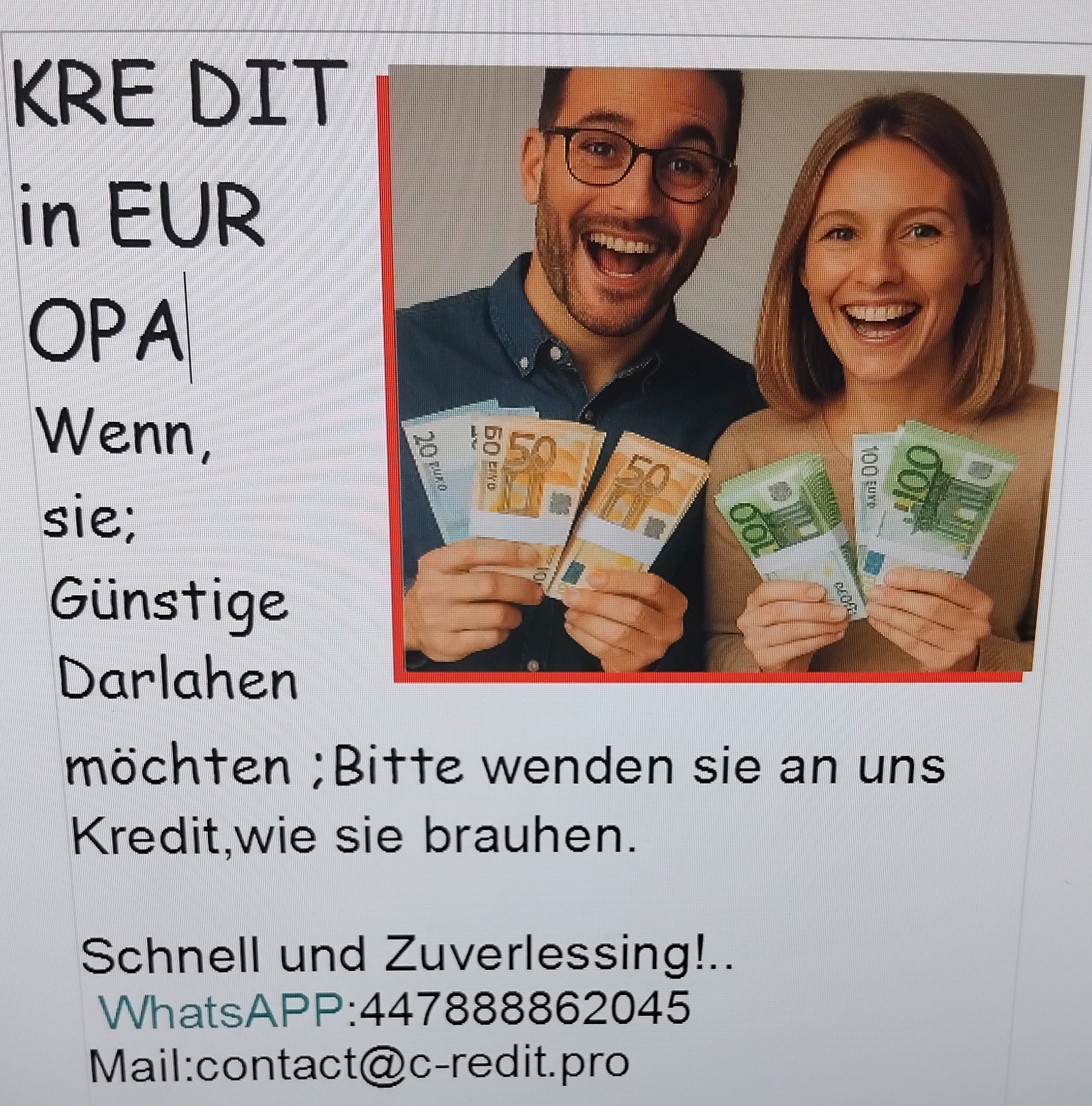 Gunsige Kredit in Europa